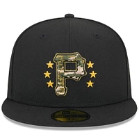 Men's New Era  Black Pittsburgh Pirates 2024 Armed Forces Day On-Field 59FIFTY Fitted Hat