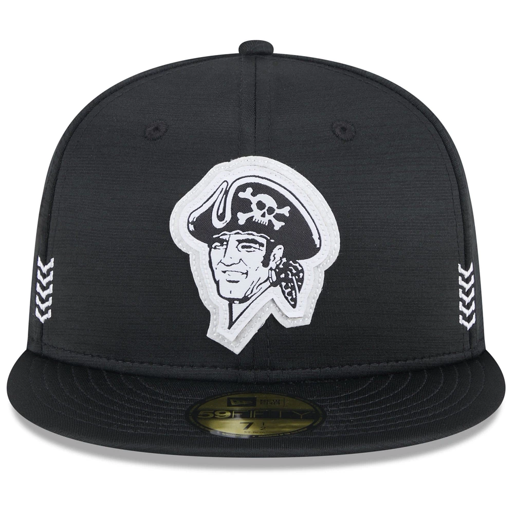 Casquette ajustée 59FIFTY Pittsburgh Pirates 2024 Clubhouse New Era noire pour hommes