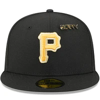 Casquette ajustée 59FIFTY Day 2025 noire des Pirates de Pittsburgh pour homme New Era avec épingles