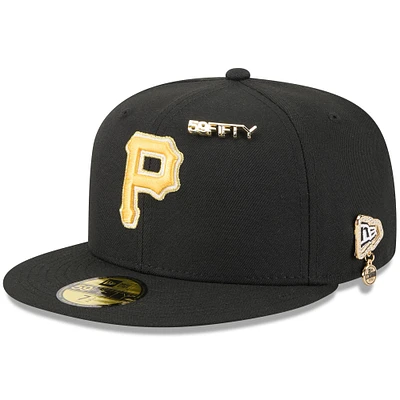 Casquette ajustée 59FIFTY Day 2025 noire des Pirates de Pittsburgh pour homme New Era avec épingles