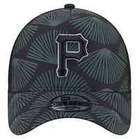 Men's New Era  Black Pittsburgh Pirates 9FORTY A-Frame Trucker Adjustable Hat