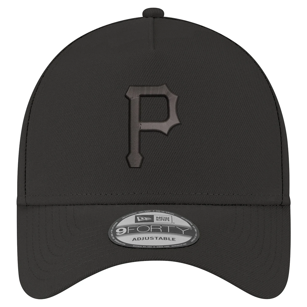 Casquette réglable noire A-Frame 9FORTY des Pirates de Pittsburgh New Era pour hommes