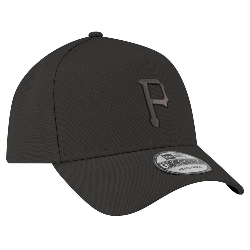 Men's New Era Black Pittsburgh Pirates A-Frame 9FORTY Adjustable Hat