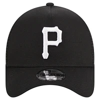 Casquette réglable noire A-Frame 9FORTY Trucker des Pirates de Pittsburgh New Era pour hommes