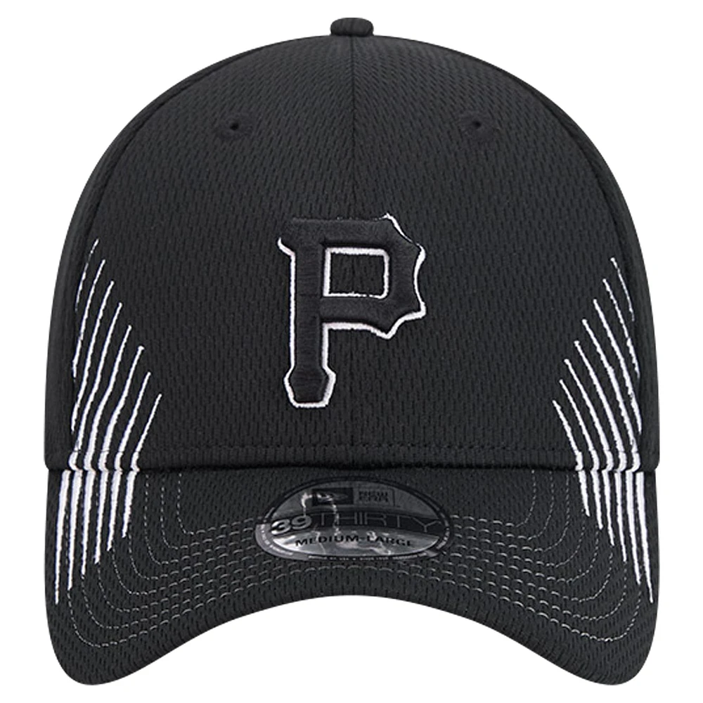 Casquette flexible Active Dash Mark 39THIRTY des Pirates de Pittsburgh New Era noire pour hommes