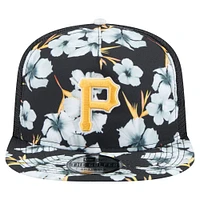 Men's New Era Black Pittsburgh Pirates Adventure Pattern Golfer Trucker Snapback Hat