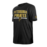 T-shirt d'entraînement au bâton Pittsburgh Pirates New Era noir pour homme