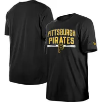 T-shirt d'entraînement au bâton Pittsburgh Pirates New Era noir pour homme