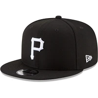 Men's New Era Black Pittsburgh Pirates Black & White 9FIFTY Snapback Hat