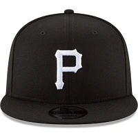 Men's New Era Black Pittsburgh Pirates Black & White 9FIFTY Snapback Hat