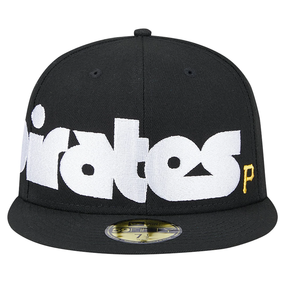 Casquette ajustée 59FIFTY à carreaux noirs des Pirates de Pittsburgh New Era pour hommes