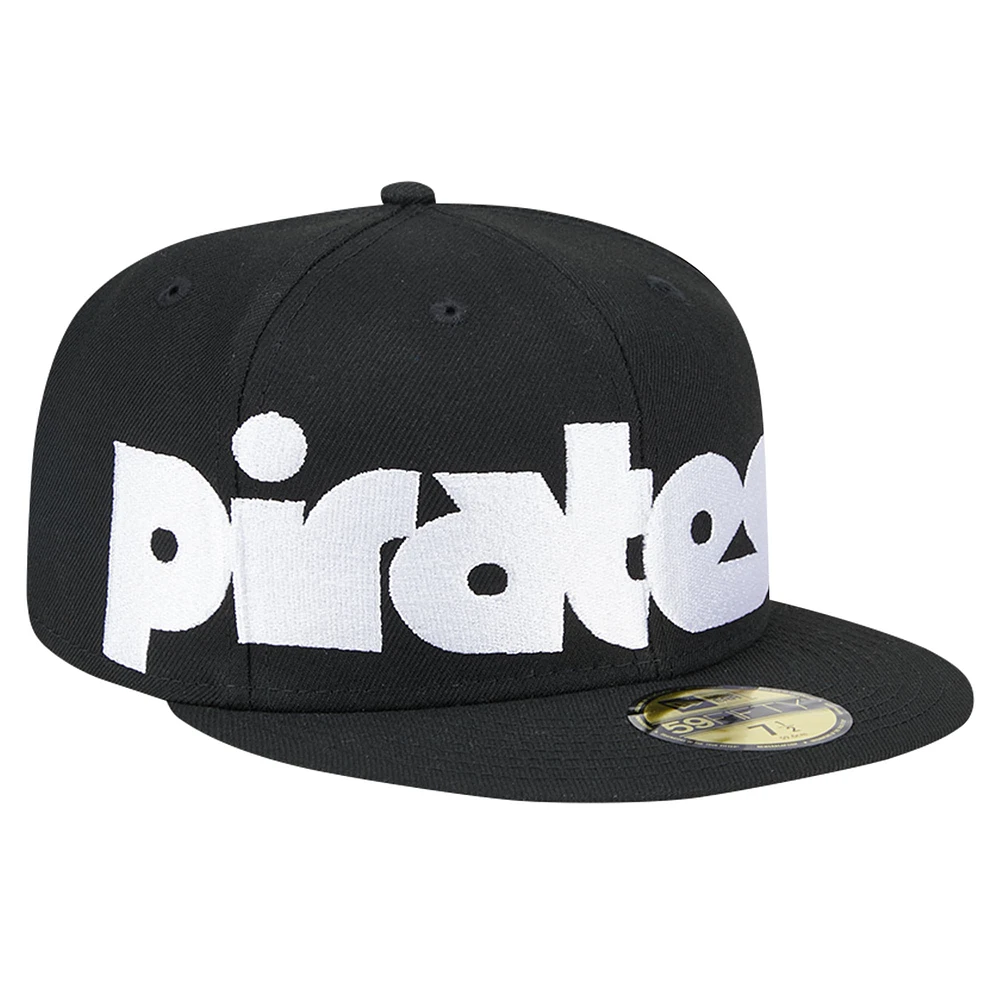 Casquette ajustée 59FIFTY à carreaux noirs des Pirates de Pittsburgh New Era pour hommes