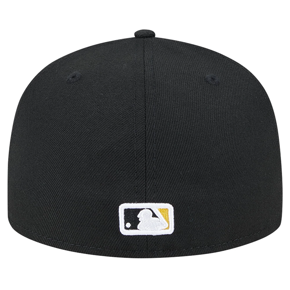 Casquette ajustée 59FIFTY à carreaux noirs des Pirates de Pittsburgh New Era pour hommes