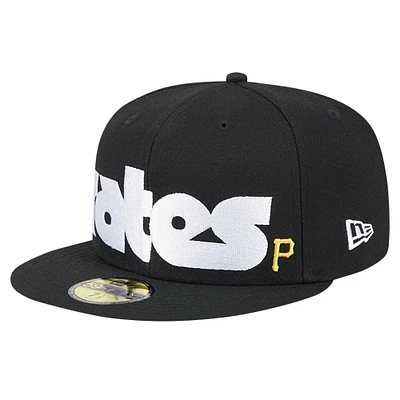 Casquette ajustée 59FIFTY à carreaux noirs des Pirates de Pittsburgh New Era pour hommes