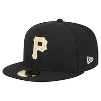 Casquette ajustée 59FIFTY à carreaux pour homme des Pirates de Pittsburgh New Era noire