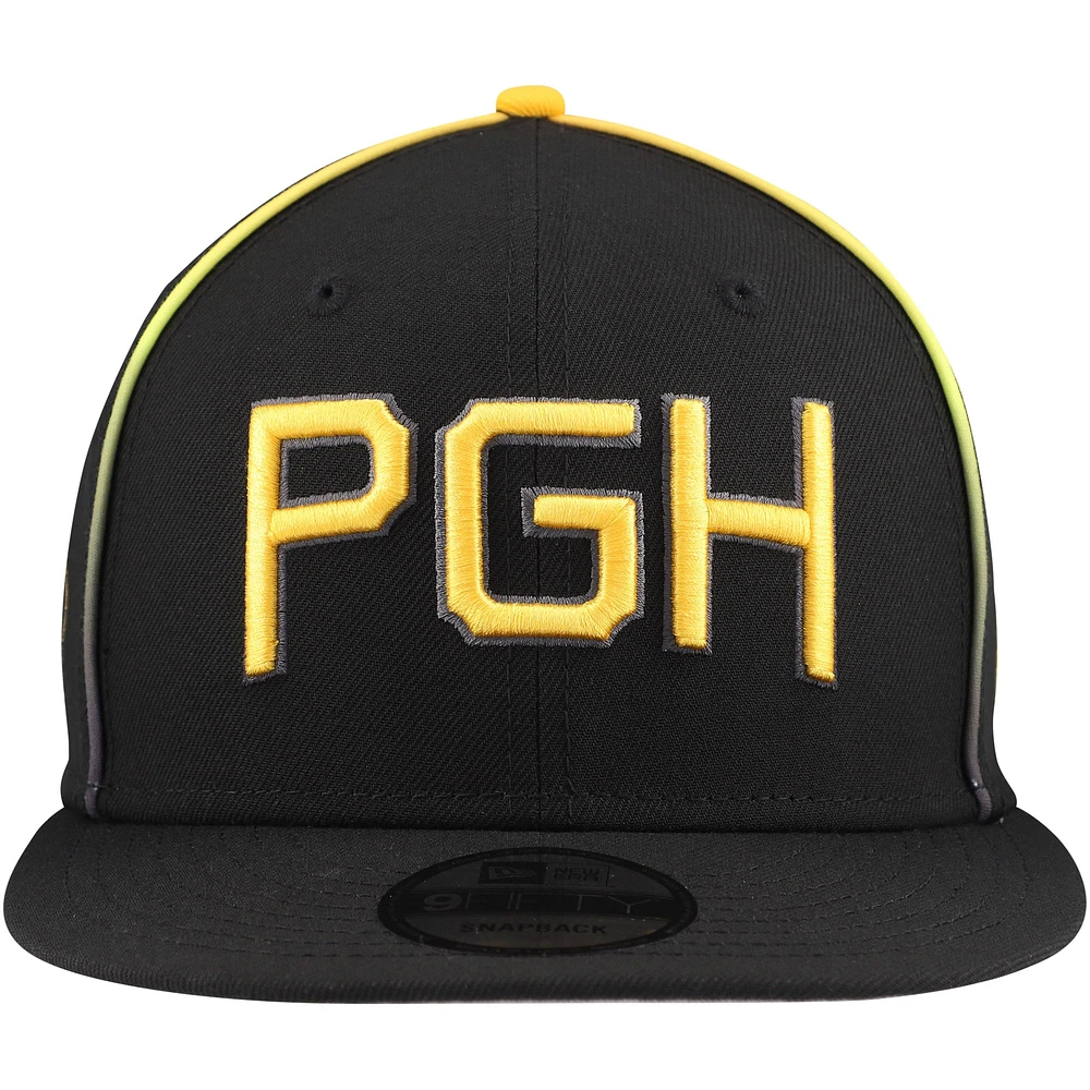 Casquette Snapback 9FIFTY Pittsburgh Pirates City Connect New Era noire pour hommes