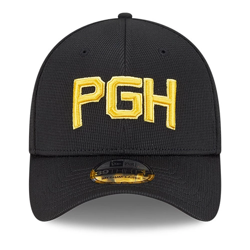 Men's New Era Black Pittsburgh Pirates City Connect Batting Practice 39THIRTY Flex Hat