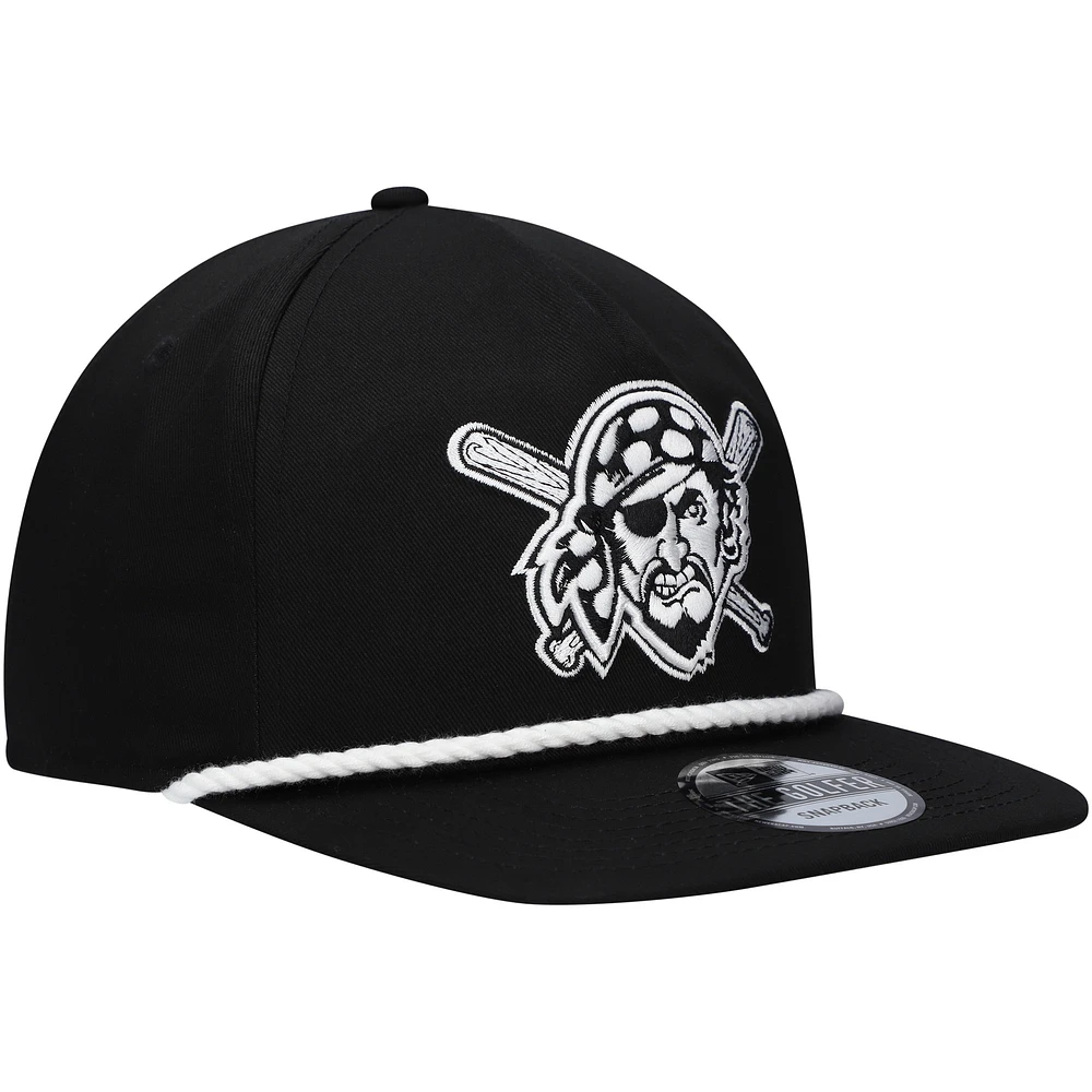 Casquette Snapback de golfeur des Pirates de Pittsburgh New Era noire pour hommes