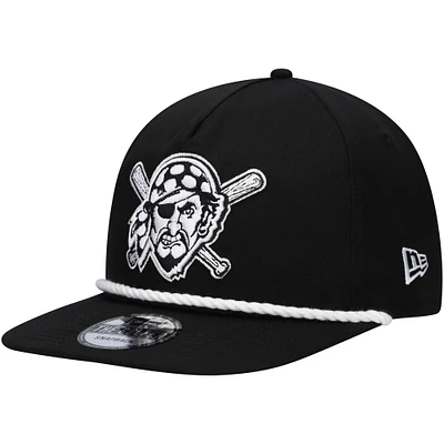 Casquette Snapback de golfeur des Pirates de Pittsburgh New Era noire pour hommes