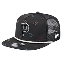 Casquette snapback noire New Era pour homme, motif Gummy Golfer des Pirates de Pittsburgh