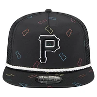Casquette snapback noire New Era pour homme, motif Gummy Golfer des Pirates de Pittsburgh