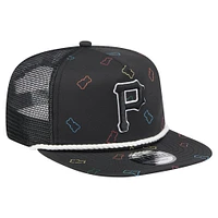 Casquette snapback noire New Era pour homme, motif Gummy Golfer des Pirates de Pittsburgh