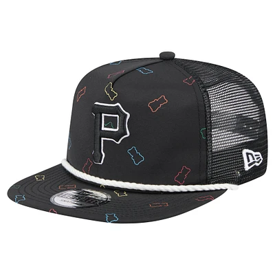 Casquette snapback noire New Era pour homme, motif Gummy Golfer des Pirates de Pittsburgh