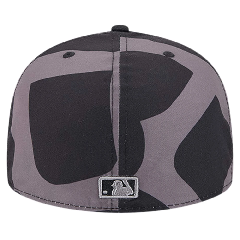 Men's New Era Black Pittsburgh Pirates Logo Fracture 59FIFTY Fitted Hat