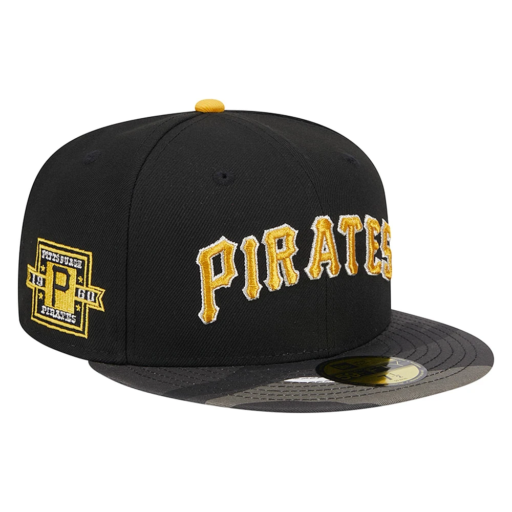 Casquette ajustée 59FIFTY camouflage métallisé des Pirates de Pittsburgh New Era pour hommes