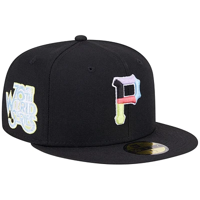 Casquette ajustée noire 59FIFTY Pittsburgh Pirates New Era pour homme