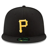 Casquette ajustée 59FIFTY du Temple de la renommée baseball national des Pirates Pittsburgh New Era pour hommes, noire