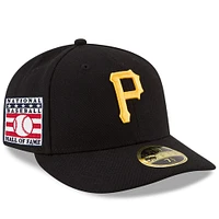 Casquette ajustée 59FIFTY à profil bas du Temple de la renommée baseball national des Pirates Pittsburgh New Era pour hommes, noire