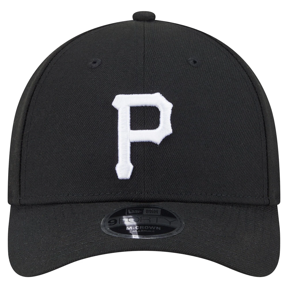 Men's New Era  Black Pittsburgh Pirates Player Replica 9FORTY Adjustable Hat