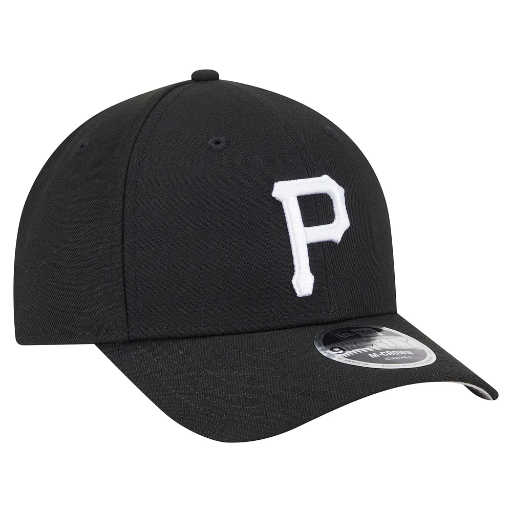 Men's New Era  Black Pittsburgh Pirates Player Replica 9FORTY Adjustable Hat