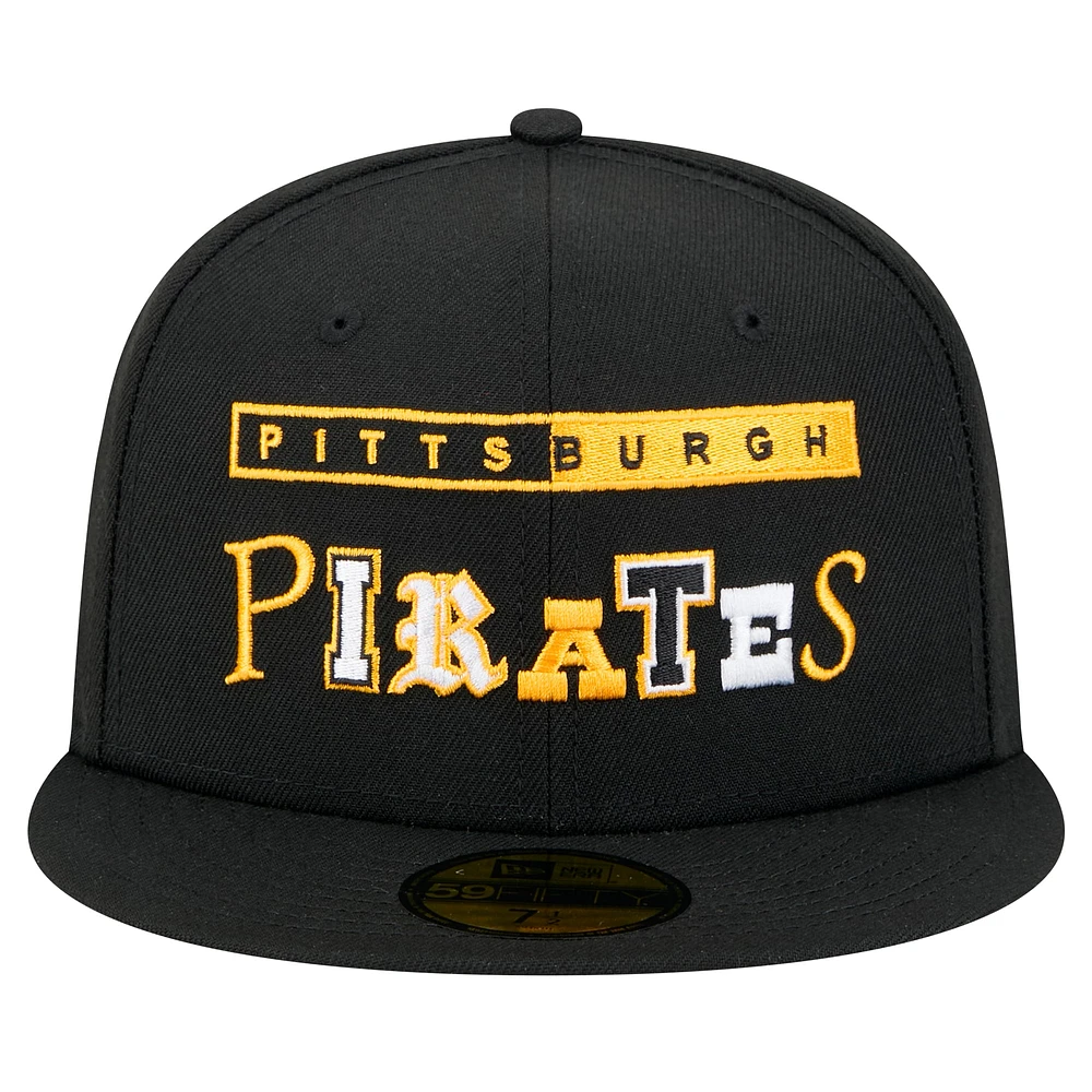 Men's New Era Black Pittsburgh Pirates Ransom 59FIFTY Fitted Hat