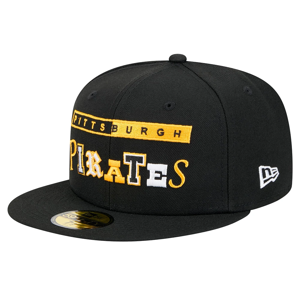 Casquette ajustée Ransom 59FIFTY des Pirates de Pittsburgh New Era pour homme, noire