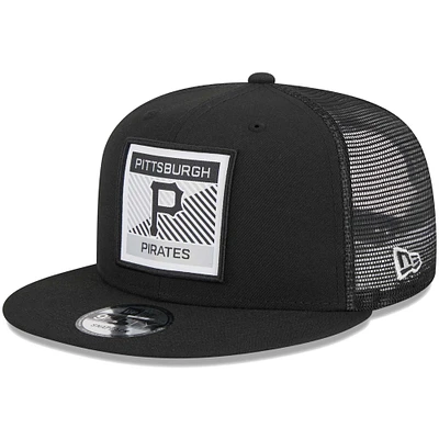 Casquette Snapback Pittsburgh Pirates Scratch Squared Trucker 9FIFTY New Era noire pour homme