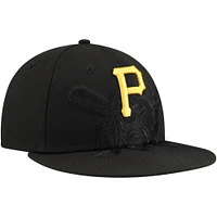 Casquette ajustée 59FIFTY noire avec logo ombre des Pirates de Pittsburgh New Era pour hommes