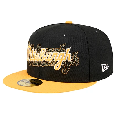 Casquette ajustée 59FIFTY Shadow Stitch des Pirates de Pittsburgh New Era pour homme