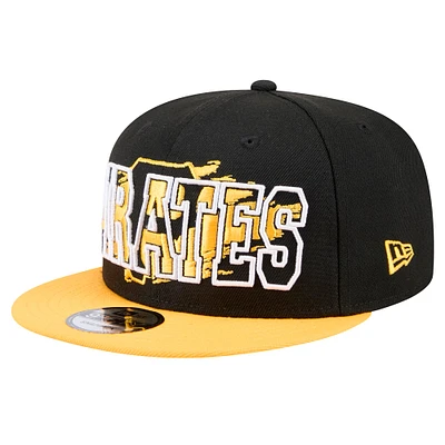 Men's New Era Black Pittsburgh Pirates Splatter 9FIFTY Snapback Hat