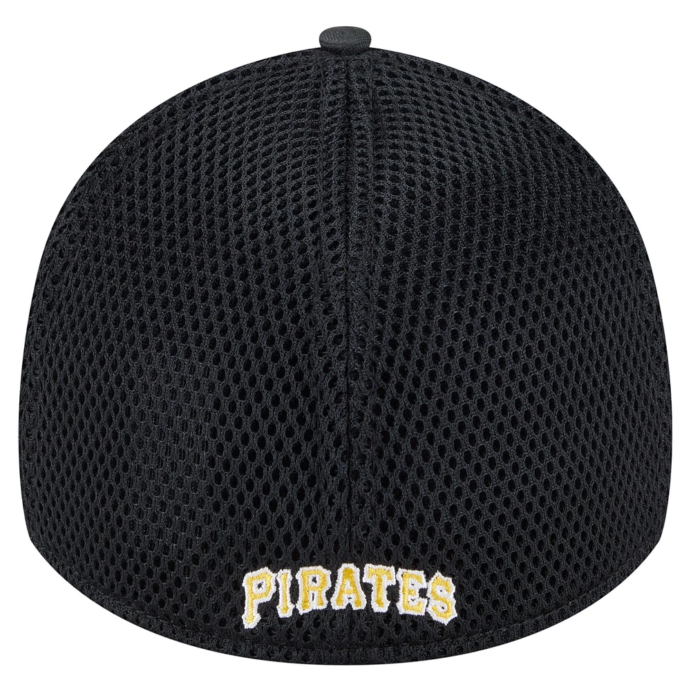 Men's New Era Black Pittsburgh Pirates Subtle Camo 39THIRTY Flex Hat