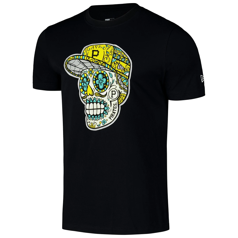 T-shirt noir Sugar Skulls des Pirates de Pittsburgh New Era pour hommes