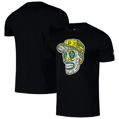 Men's New Era Black Pittsburgh Pirates Sugar Skulls T-Shirt