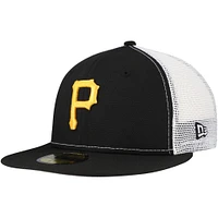 Casquette ajustée 59FIFTY Trucker noire des Pirates de Pittsburgh pour homme New Era