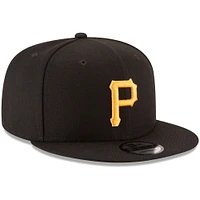 Men's New Era Black Pittsburgh Pirates Team Color 9FIFTY Snapback Hat