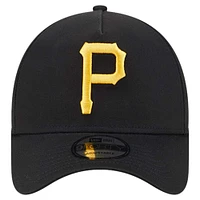 Casquette ajustable 9FORTY couleur équipe A-Frame des Pirates de Pittsburgh New Era noire pour hommes