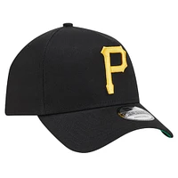 Casquette ajustable 9FORTY couleur équipe A-Frame des Pirates de Pittsburgh New Era noire pour hommes