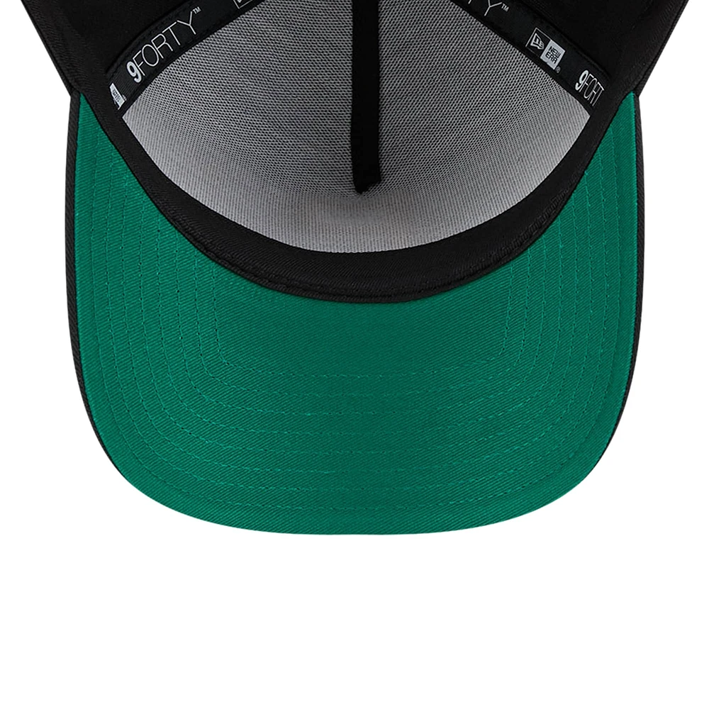 Casquette ajustable 9FORTY couleur équipe A-Frame des Pirates de Pittsburgh New Era noire pour hommes