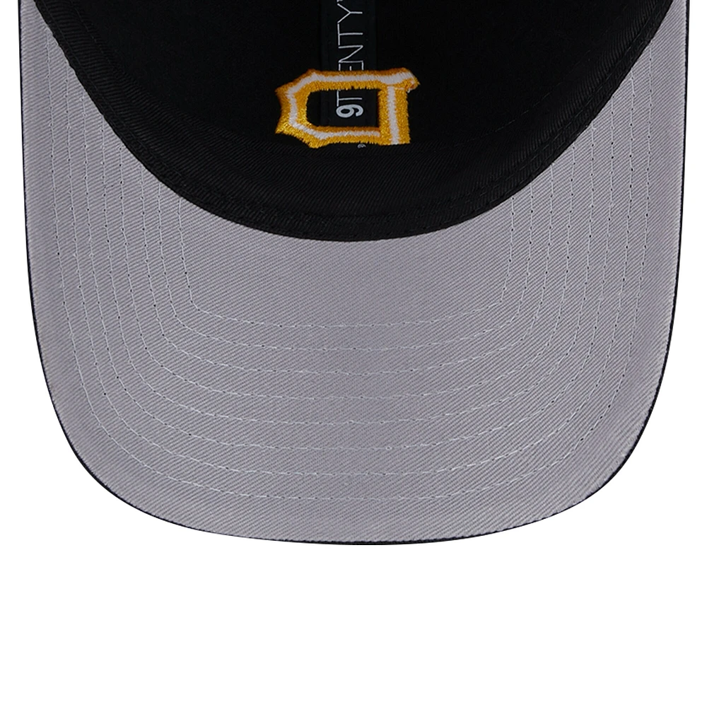 Men's New Era Black Pittsburgh Pirates Team Slick Trucker 9TWENTY Adjustable Hat