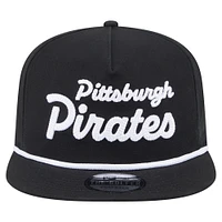 Men's New Era Black Pittsburgh Pirates Team Text Golfer Snapback Hat